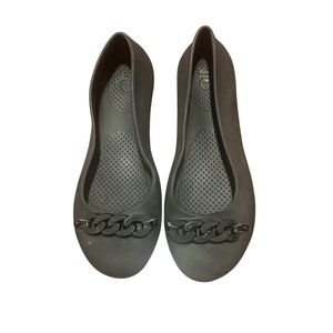 Crocs Women's Gianna Link Flats in Black Size 8